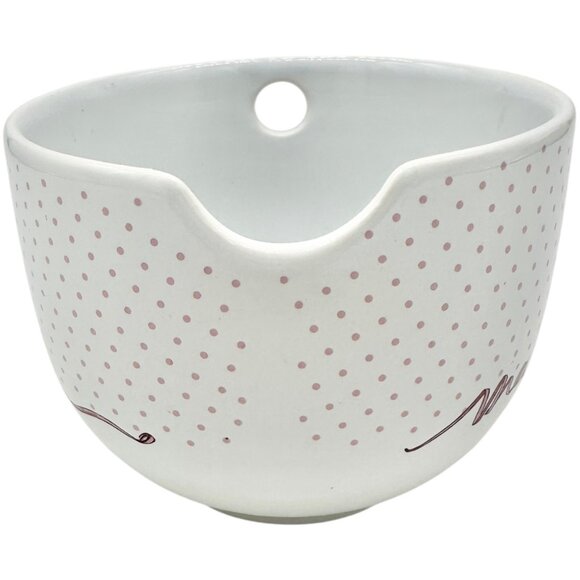 Disney Marie Aristocats Ceramic Ramen Bowl and Chopsticks Set White Pink Dots - Picture 6 of 10